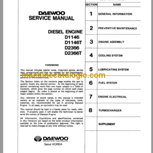 Doosan Daewoo D2366T Engine Service Manual