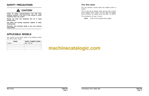 Doosan DL250, DL250TC Wheel Loader Shop Manual (Serial Number 5001 and Up) - Image 3