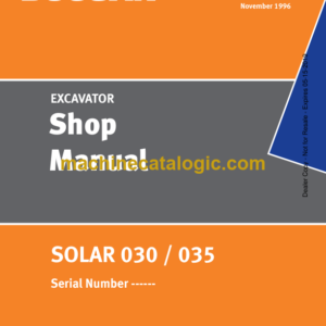 Doosan Solar 030 Excavator Shop Manual