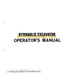 Sumitomo SH200CT Hydraulic Excavator Operators Manual (WDL2010-0W)