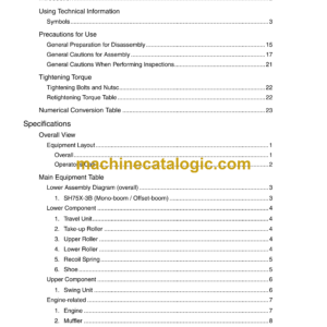 Sumitomo SH75X-3B Hydraulic Excavator Shop Manual & Service Text