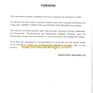 Doosan M300 Wheel Loader Shop Manual