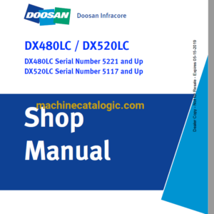 Doosan DX480LC, DX520LC Hydraulic Excavator Shop Manual (DX480LC Serial Number 5221, 5117 and Up)