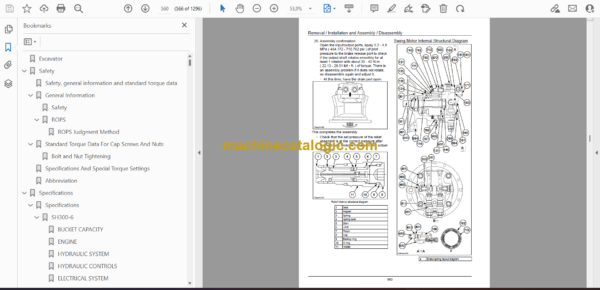 Sumitomo SH300-6 Hydraulic Excavator Service Manual (WLSM3006-02W) - Image 2