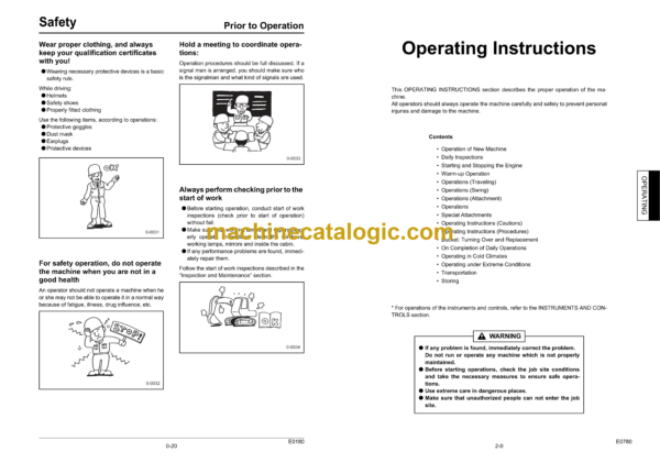 Sumitomo SH135X-3B Hydraulic Excavator Operators Manual (WDL1254-0T) - Image 3
