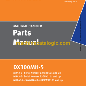 Doosan DX300MH-5 Excavator Parts Manual (MH43-6 - Serial Number B3FG00101 and Up)
