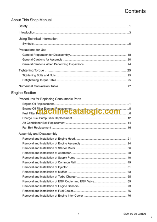 Sumitomo SH350LC-5, SH370LHD-5 Hydraulic Excavator Service Text & Troubleshooting Manual & Shop Manual