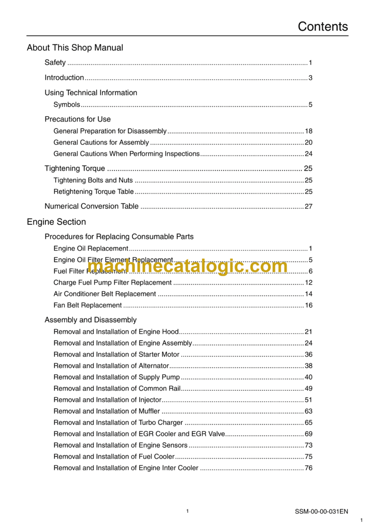 Sumitomo SH350LC-5, SH370LHD-5 Hydraulic Excavator Service Text & Troubleshooting Manual & Shop Manual