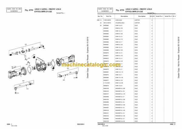 Doosan DX210W-5 Wheeled Excavator Parts Manual (Serial Number 1001 and Up) - Image 2