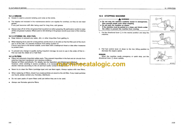 Komatsu JV06H-3, JV08H-3 Vibratory Roller Operation and Maintenance Manual (SEAM017900) - Image 3