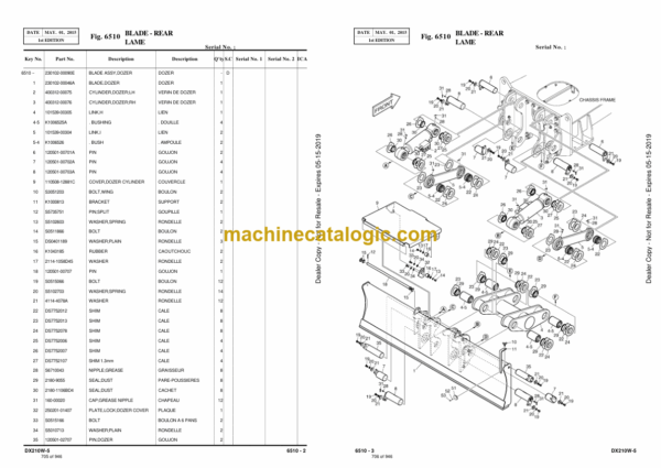 Doosan DX210W-5 Wheeled Excavator Parts Manual (Serial Number 1001 and Up) - Image 3
