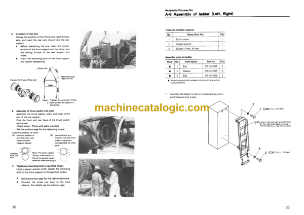 Komatsu WD900-3 Wheel Dozer Field Assembly Instruction (SEAW002500) - Image 4