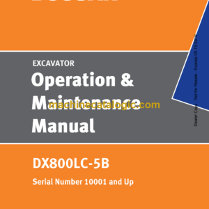 Doosan DX800LC-5B Excavator Operation and Maintenance Manual (Serial Number 10001 and Up)