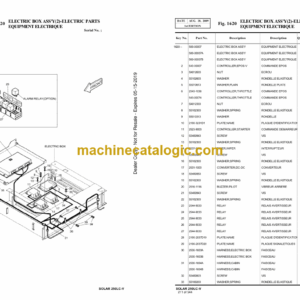 Doosan S250LC-V Excavator Parts Manual (Serial Number 1001 and UP)