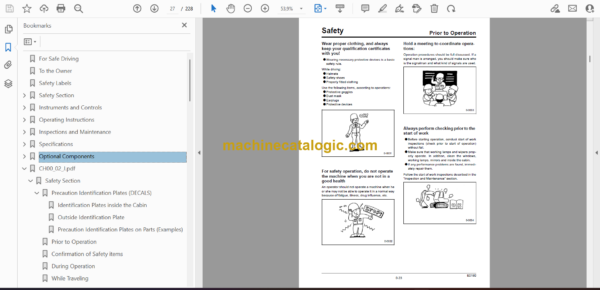 Sumitomo SH300-5 Hydraulic Excavator Operators Manual (WDL3005-1T) - Image 2