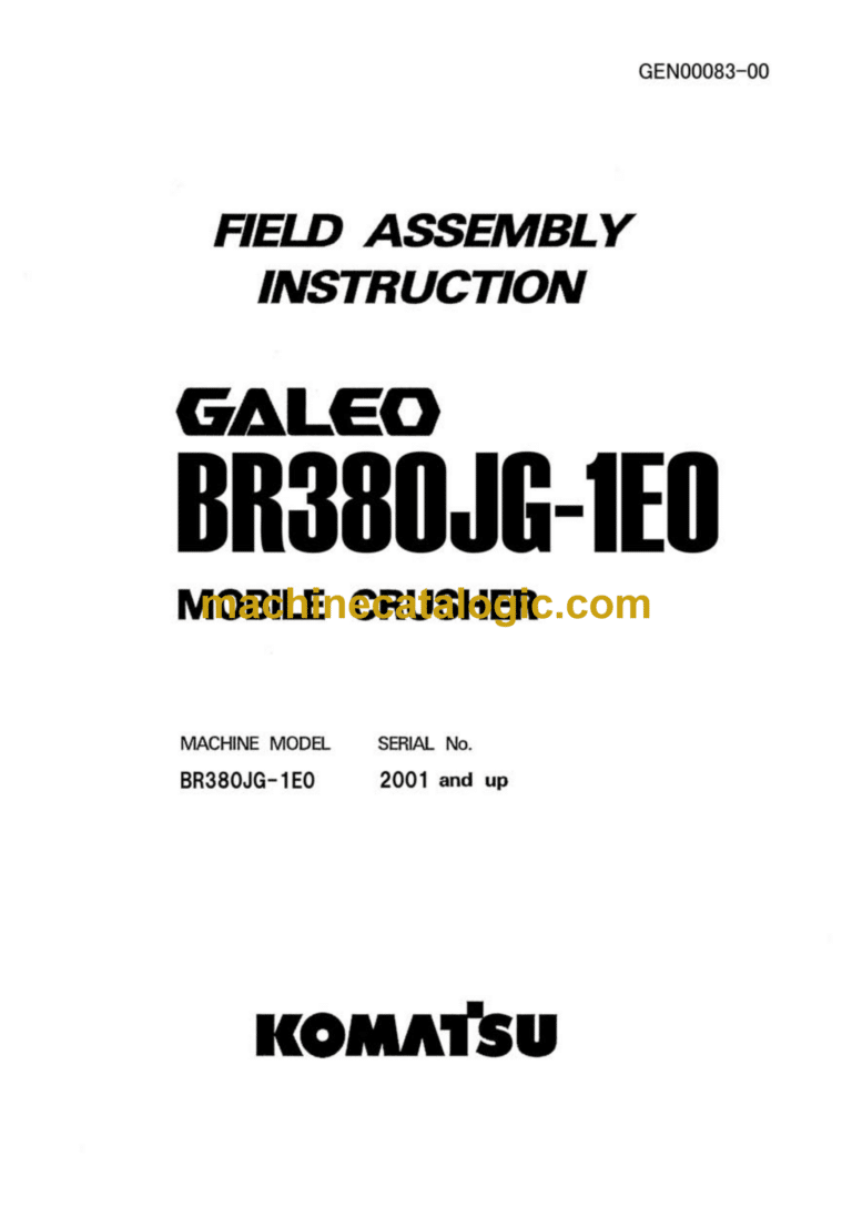 Komatsu BR380JG-1E0 Galeo Mobile Crusher Field Assembly Instruction (GEN00083-00)