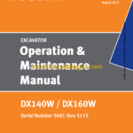Doosan DX140W Wheeled Excavator Operation and Maintenance Manual (Serial Number 5001 thru 5115)