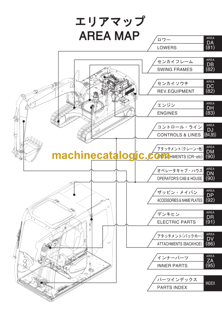 Sumitomo SH210LC-5 Hydraulic Excavator Parts Manual (WCLA210G57BH)