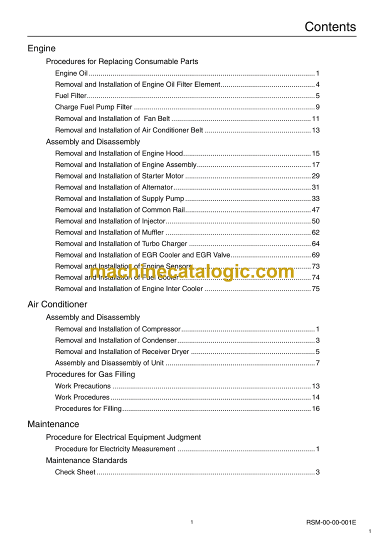 Sumitomo SH210LC-5 Hydraulic Excavator Service Text & Troubleshooting Manual & Shop Manual