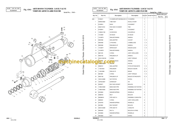 Doosan DX255LC Excavator Parts Manual (Serial Number 5001 and Up) - Image 2