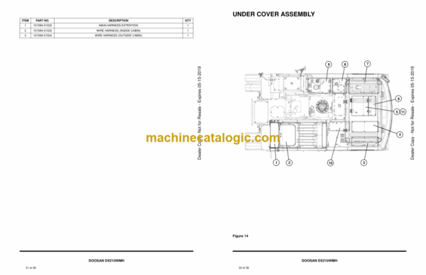 Doosan DX210WMH Wheeled Excavator Parts Manual (Serial Number AZ8U00101 and Up) - Image 2