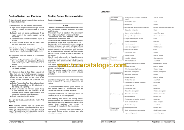 Daewoo D20S-3, D25S-3, D30S-3 GC20S-3, GC25S-3, GC30S-3 G20S-3, G25S-3, G30S-3 Lfit Truck Service Manual - Image 4