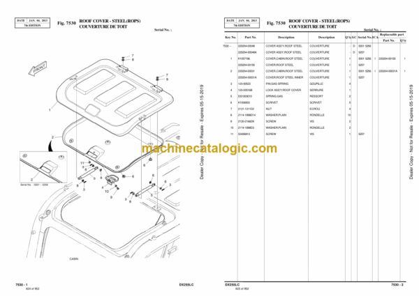 Doosan DX255LC Excavator Parts Manual (Serial Number 5001 and Up) - Image 3