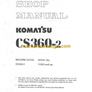 Komatsu CS360-2 Crawler Stablizer Shop Manual (SEBM001201)
