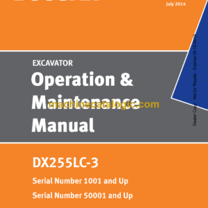 Doosan DX255LC-3 Excavator Operation and Maintenance Manual (Serial Number 1001 and Up)