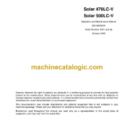 Daewoo Solar 470LC-V, Solar 500LC-V Excavator Operation and Maintenance Manual (Serial Number 1001 and Up)