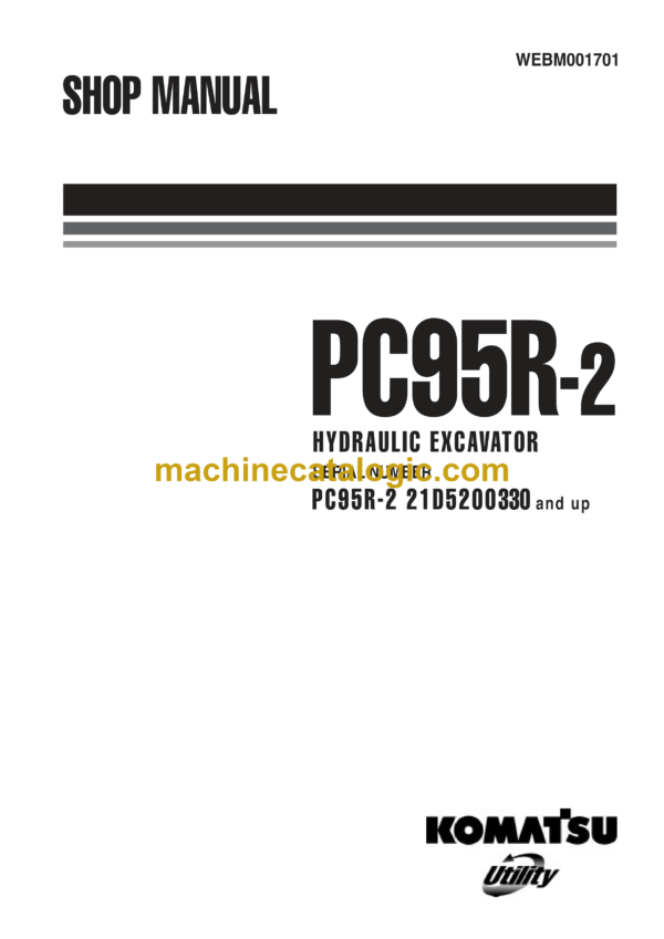 Komatsu PC95R-2 Hydraulic Excavator Shop Manual (WEBM001701)