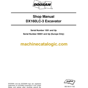 Doosan DX160LC-3 Hydraulic Excavator Shop Manual (Serial Number 1001 and Up)