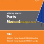 Doosan DXG Rotating Grapple Parts Manual (Serial Number DXG4063 - Serial Number B35M00101 and Up DXG4100 - Serial Number B35N00101 and Up)