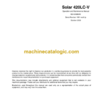 Daewoo Solar 420LC-V Excavator Operation and Maintenance Manual (Serial Number 1001 and Up)