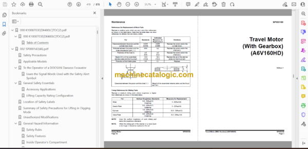 Doosan DX480LC, DX520LC Hydraulic Excavator Shop Manual (Serial Number 5001 and Up) - Image 2