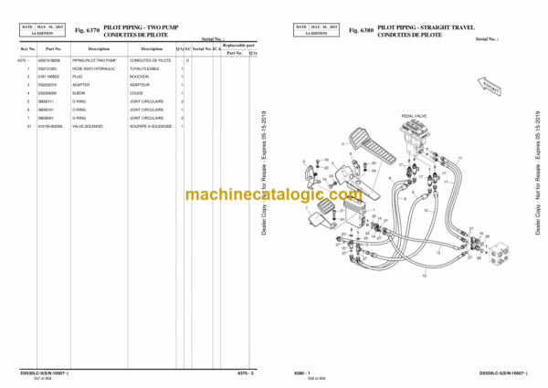 Doosan DX530LC-5 Excavator Parts Manual (Serial Number 10007 and Up) - Image 2