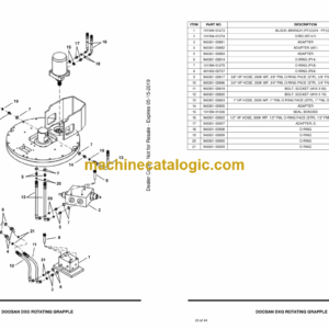 Doosan DXG Rotating Grapple Parts Manual (Serial Number DXG4063 – Serial Number B35M00101 and Up DXG4100 – Serial Number B35N00101 and Up)