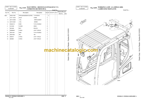 Doosan DX340LC-5, DX350LC-5 Hydraulic Excavator Parts Manual (Serial Number 20001 and Up) - Image 4