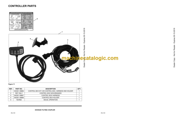 Doosan Tilting Coupler Attachment Parts Manual (Serial Number B3S300101, B47B00101, B3S500101, B3S600101, B3S800101 UP) - Image 3