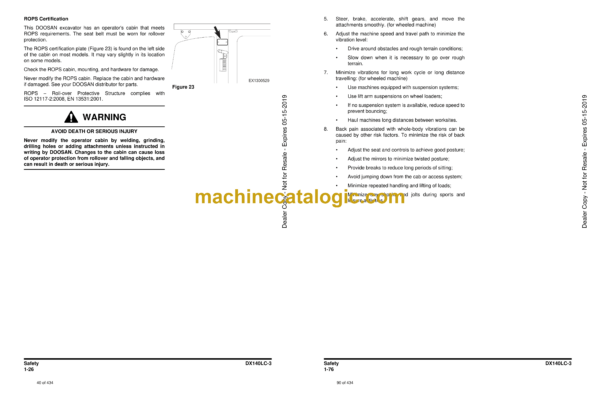 Doosan DX140LC Excavator Operation and Maintenance Manual (Serial Number 1001 and Up) - Image 3