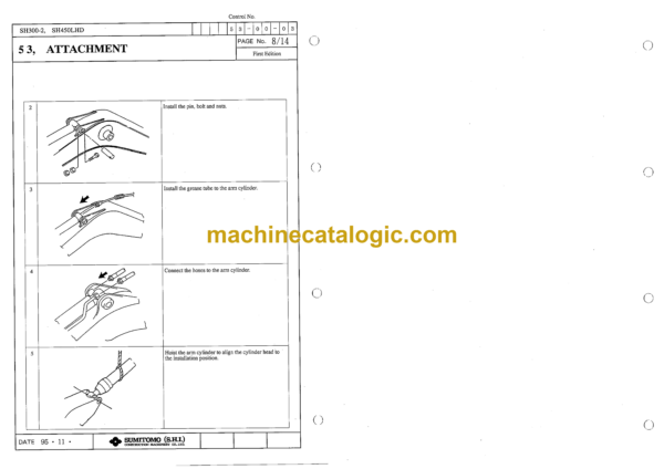 Sumitomo SH300-2, SH450LHD Hydraulic Excavator Shop Manual (WEL3001-0W) - Image 4