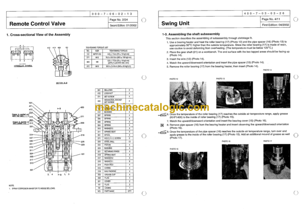 Sumitomo SH400-3, SH450HD-3 Hydraulic Excavator Shop Manual (WLSM4003-00W) - Image 4