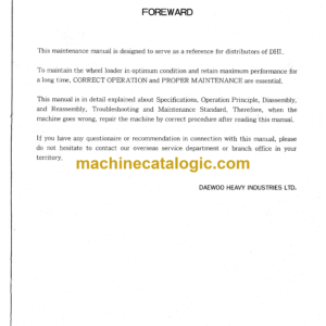 Doosan M400 Wheel Loader Shop Manual