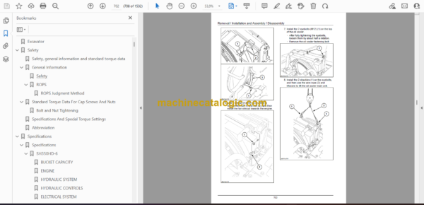 Sumitomo SH330-6, SH330LC-6, SH350HD-6, SH350LHD-6 Hydraulic Excavator Service Manual (WLSM3306-00WNZ) - Image 2