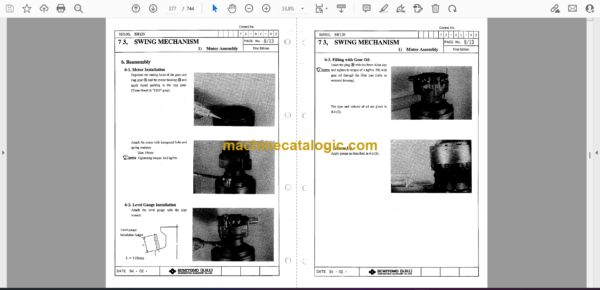 Sumitomo SH100, SH120 Hydraulic Excavator Shop Manual - Image 2
