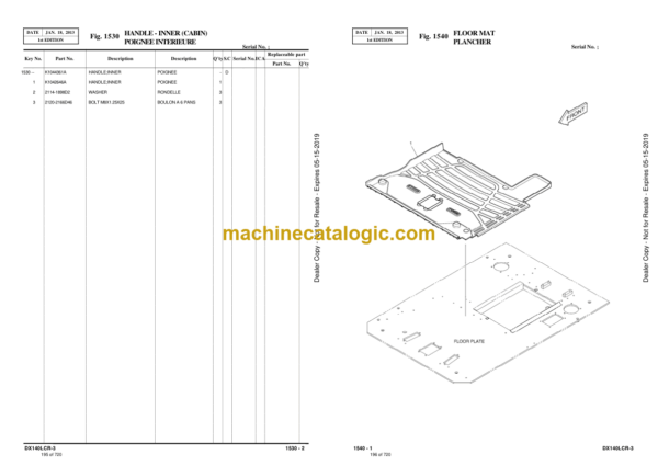 Doosan DX140LCR-3 Excavator Parts Manual (Serial Number 1001 and Up) - Image 2