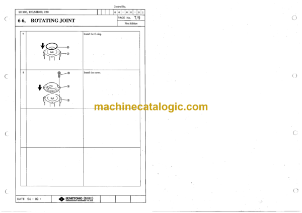 Sumitomo SH100, SH120 Hydraulic Excavator Shop Manual - Image 3
