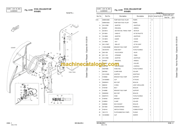 Doosan DX140LCR-3 Excavator Parts Manual (Serial Number 1001 and Up) - Image 3