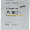 Komatsu JV40C-1 Vibration Roller Operation and Maintenance Manual (SEBM02580100)