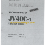 Komatsu JV40C-1 Vibration Roller Operation and Maintenance Manual (SEBM02580100)